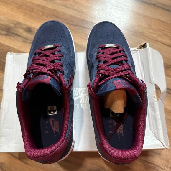 2014 Nike Air Force Low 1 Suede Midnight Navy Deep Garnet main image 11